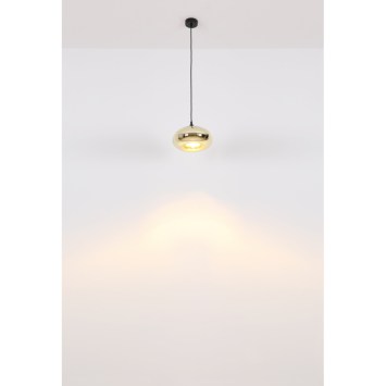 Závesné svietidlo, kov čierny, sklo chrómovej farby, Ø280, V:1200, bez žiarovky 1xE27, max. 60W 230V obrazok-2